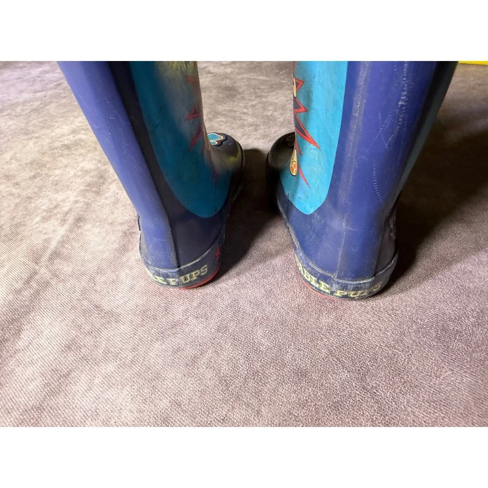 Paw Patrol Toddler Boys Blue Red Rubber Rain Boots Size 5/6 Most Valuable Pups
